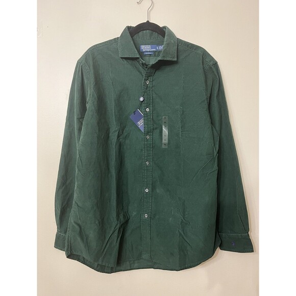 Polo Ralph Lauren Mens size XL Corduroy Button Up shirt color Green NWT